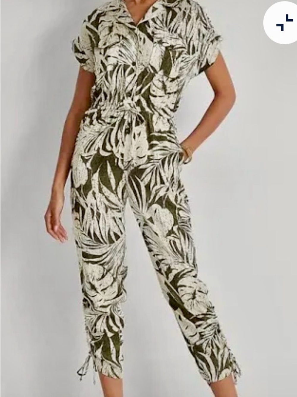 Lauren RL | NWT Palm Leaf–Print Twill Jumpsuit